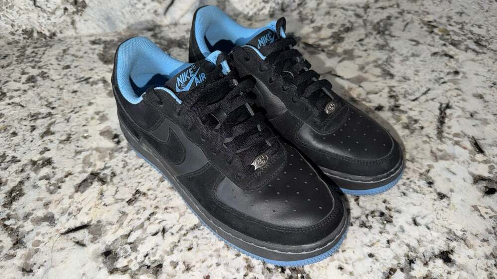 Nike Air Force 1 Low GS 314192-003 Black Blue Youth 7Y Women’s 8.5 Vintage 2008